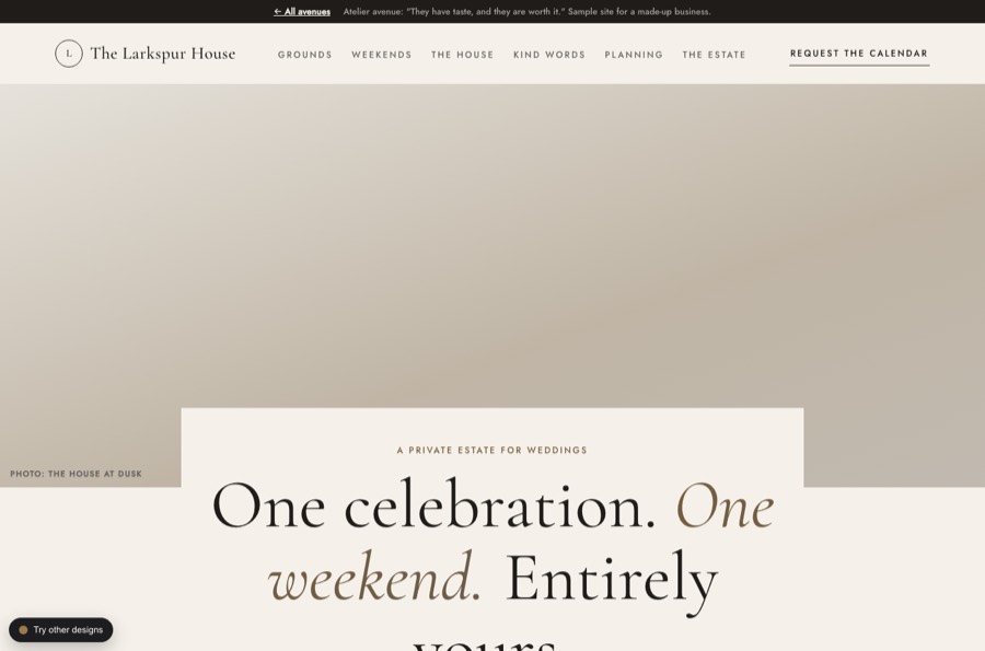 The Larkspur House sample site
